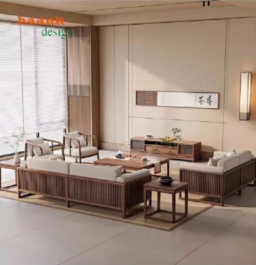 Bàn ghế gỗ óc chó phòng khách – Đẳng cấp cho không gian sống-SFH 017