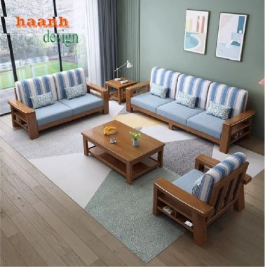 Bàn Ghế Sofa Gỗ Sồi Phòng Khách– Phong Cách Mộc Cho Nhà Việt-SFH 014