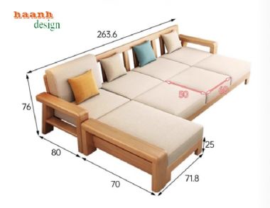 Sofa gỗ sồi Nga chữ L – Lựa chọn cho không gian hiện đại-SFH 016