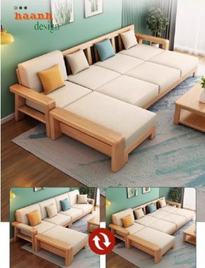 Sofa gỗ sồi Nga chữ L – Lựa chọn cho không gian hiện đại-SFH 016