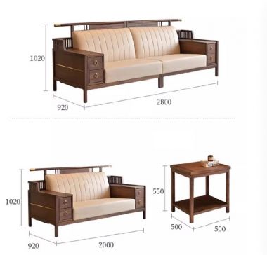 Sofa gỗ phòng khách: Sự kết hợp giữa vẻ đẹp và tiện nghi-FSH 011