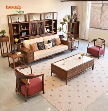 Sofa gỗ phòng khách: Sự kết hợp giữa vẻ đẹp và tiện nghi-FSH 011