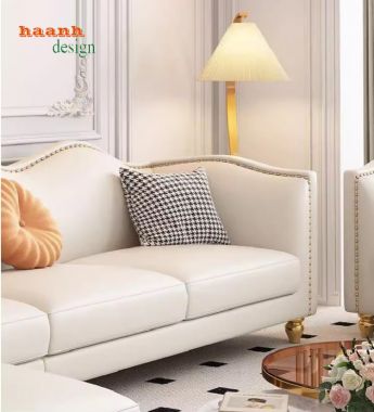 Ghế sofa phòng khách cao cấp gỗ sồi tự nhiên,giả da Hàn Quốc-SFN 013