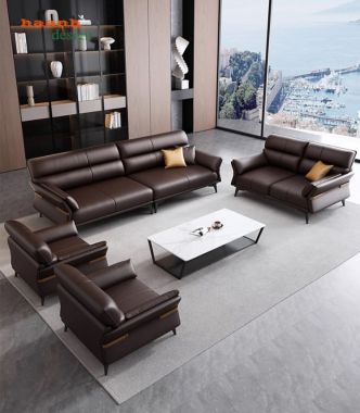 Khám phá bộ ghế sofa văn phòng bằng gỗ sồi bọc da Hàn Quốc-VFVP 016