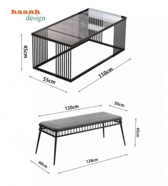 Sofa sắt và đệm phòng khách hiện đại cho gia đình SFS 004