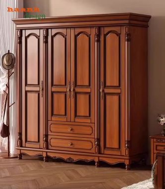 Mẫu tủ áo tân cổ điển gỗ sồi cao cấp chuẩn châu Âu-TAT 010