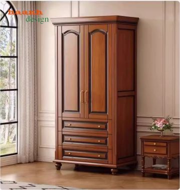 Mẫu tủ áo tân cổ điển gỗ sồi cao cấp chuẩn châu Âu-TAT 010