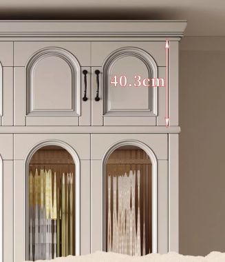 Tủ quần áo cánh kính cao cấp màu trắng kem sang trọng-TAT 008