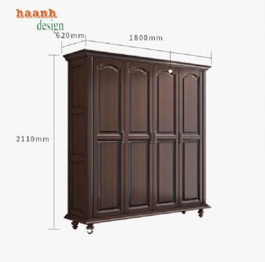 Tủ Quần Áo Gỗ Tân Cổ Điển – Tô Điểm Không Gian Sống Quý Phái-TAT 006