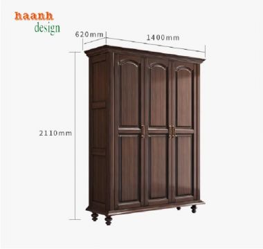 Tủ Quần Áo Gỗ Tân Cổ Điển – Tô Điểm Không Gian Sống Quý Phái-TAT 006