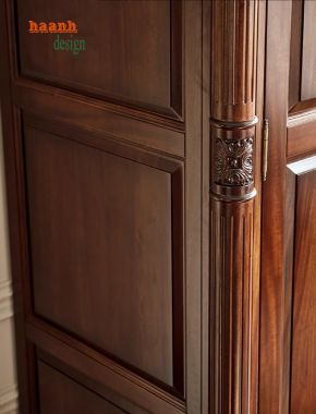 Nổi bật phong cách tủ quần áo tân cổ điển gỗ tự nhiên-TAT 005