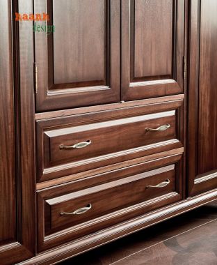 Nổi bật phong cách tủ quần áo tân cổ điển gỗ tự nhiên-TAT 005