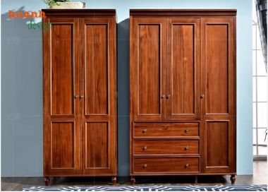 Tủ Áo Tân Cổ Điển Gỗ Tự Nhiên – Vẻ Đẹp Vượt Thời Gian-TAT 007