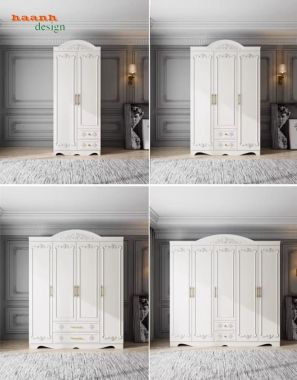 Tủ quần áo tân cổ điển gỗ tự nhiên cao cấp cho phòng ngủ-TAT 009