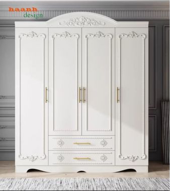 Tủ quần áo tân cổ điển gỗ tự nhiên cao cấp cho phòng ngủ-TAT 009