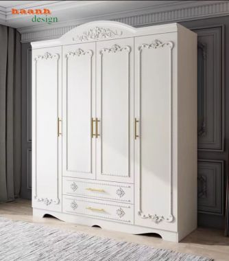 Tủ quần áo tân cổ điển gỗ tự nhiên cao cấp cho phòng ngủ-TAT 009