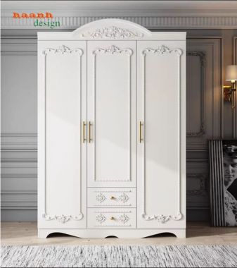 Tủ quần áo tân cổ điển gỗ tự nhiên cao cấp cho phòng ngủ-TAT 009