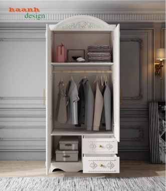 Tủ quần áo tân cổ điển gỗ tự nhiên cao cấp cho phòng ngủ-TAT 009