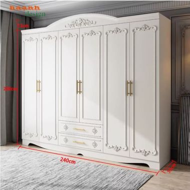 Tủ quần áo tân cổ điển gỗ tự nhiên cao cấp cho phòng ngủ-TAT 009