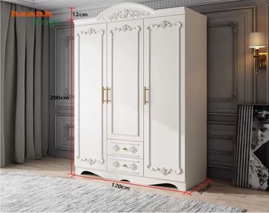 Tủ quần áo tân cổ điển gỗ tự nhiên cao cấp cho phòng ngủ-TAT 009