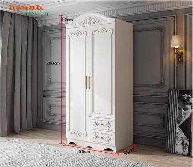 Tủ quần áo tân cổ điển gỗ tự nhiên cao cấp cho phòng ngủ-TAT 009