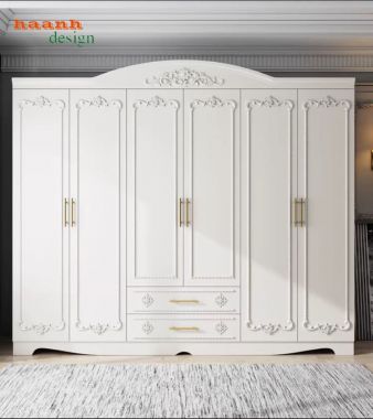 Tủ quần áo tân cổ điển gỗ tự nhiên cao cấp cho phòng ngủ-TAT 009