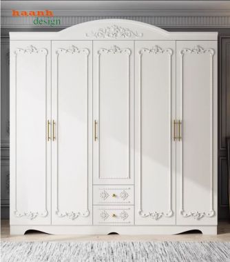 Tủ quần áo tân cổ điển gỗ tự nhiên cao cấp cho phòng ngủ-TAT 009