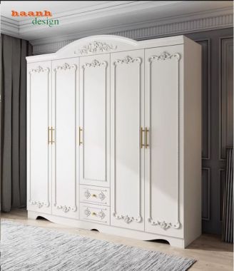Tủ quần áo tân cổ điển gỗ tự nhiên cao cấp cho phòng ngủ-TAT 009