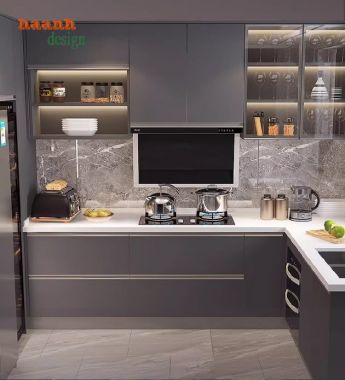Bếp gỗ công nghiệp theo yêu cầu – Thi công chuẩn xưởng-TBC 004