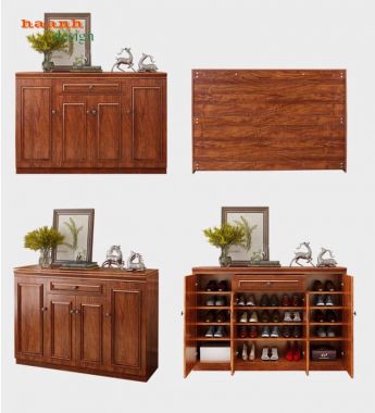Tủ để giày dép bằng gỗ cao cấp – Thiết kế xu hướng 2025-TGH 012