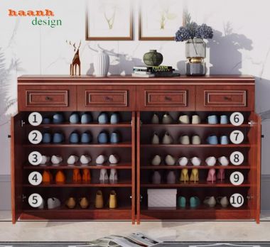 Bộ sưu tập tủ đựng giày dép gỗ sồi nhập khẩu – Bền đẹp-TGH 011