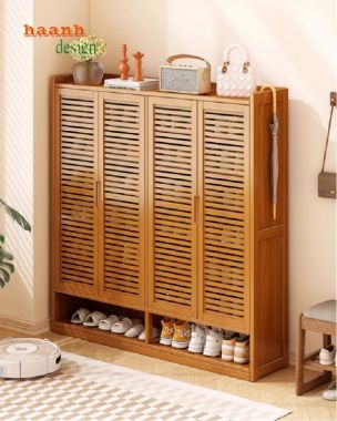 Tủ giày gỗ tự nhiên hiện đại, bền đẹp cho mọi không gian-TGH 008