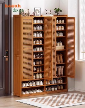 Tủ giày gỗ tự nhiên hiện đại, bền đẹp cho mọi không gian-TGH 008