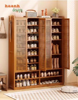 Tủ giày gỗ tự nhiên hiện đại, bền đẹp cho mọi không gian-TGH 008