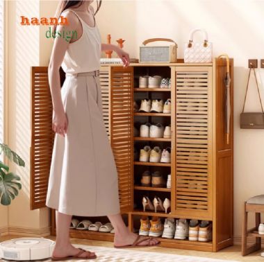 Tủ giày gỗ tự nhiên hiện đại, bền đẹp cho mọi không gian-TGH 008