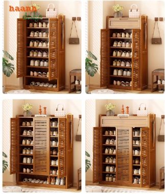 Tủ giày gỗ tự nhiên hiện đại, bền đẹp cho mọi không gian-TGH 008