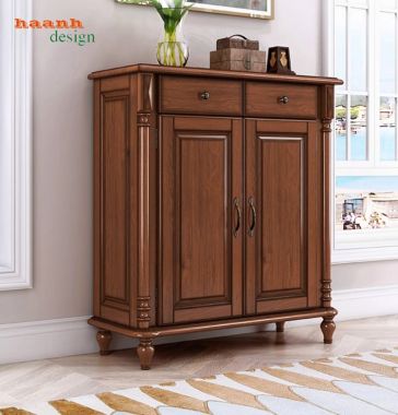 Mẫu tủ để giày dép bằng gỗ tân cổ điển châu Âu cao cấp-TGT 005