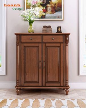 Mẫu tủ để giày dép bằng gỗ tân cổ điển châu Âu cao cấp-TGT 005