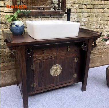 Tủ gỗ phòng tắm Á Đông – Vẻ đẹp tinh tế cho không gian sống-TGA 001
