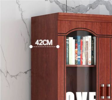 Tủ hồ sơ gỗ tự nhiên cánh kính nhiều kích thước - THT 005