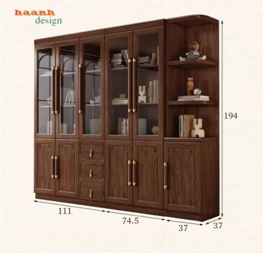 Mẫu tủ đựng tài liệu gỗ đẹp cho phòng lãnh đạo-THT 004