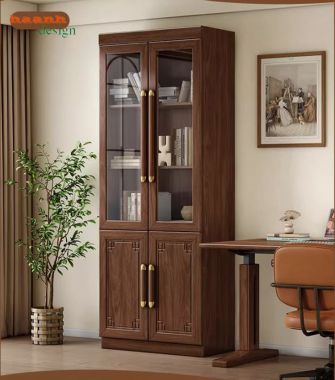 Mẫu tủ đựng tài liệu gỗ đẹp cho phòng lãnh đạo-THT 004