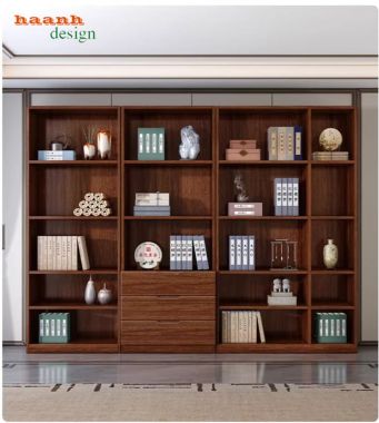 Tủ gỗ đựng tài liệu cánh kính cao cấp chuẩn doanh nghiệp-THT 003