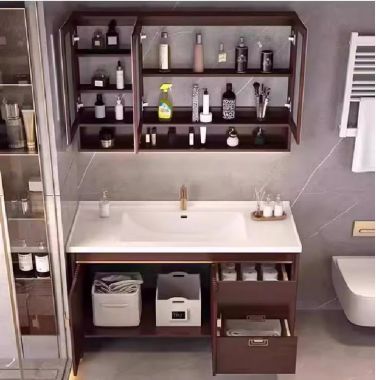 Tủ gỗ phòng tắm thiết kế theo yêu cầu, chuẩn thẩm mỹ-TLC 004
