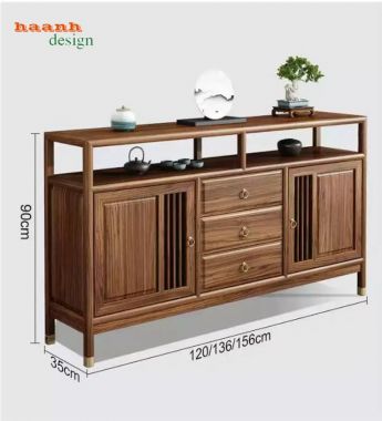Kệ tủ để đồ gỗ sồi cao cấp cho phòng bếp hiện đại-TCD 006