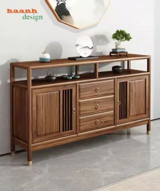 Kệ tủ để đồ gỗ sồi cao cấp cho phòng bếp hiện đại-TCD 006