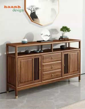 Kệ tủ để đồ gỗ sồi cao cấp cho phòng bếp hiện đại-TCD 006