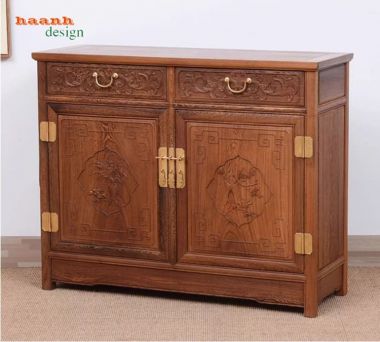 Tủ lưu trữ gỗ giả cổ bền đẹp – giải pháp tối ưu phòng bếp-TCD 002