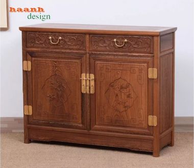 Tủ lưu trữ gỗ giả cổ bền đẹp – giải pháp tối ưu phòng bếp-TCD 002