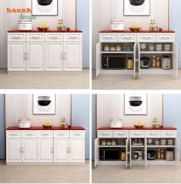 Tủ lưu trữ đồ phòng bếp – Bền đẹp với gỗ công nghiệp Thái Lan-TDN 001